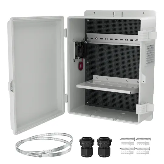 Weatherproof Electrical Vented Outdoor Enclosure Box - 15.7"x11"x5.9"